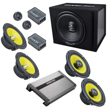 GZ Audiopack entry includes Ground Zero GZTC 165.2X speaker set, GZTF 6.5X coaxial speakers, GZIB 30 image